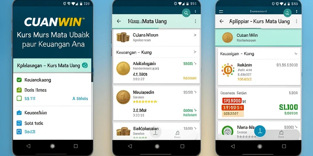 Antarmuka CUANWIN menampilkan fungsi konversi mata uang dengan jelas.
