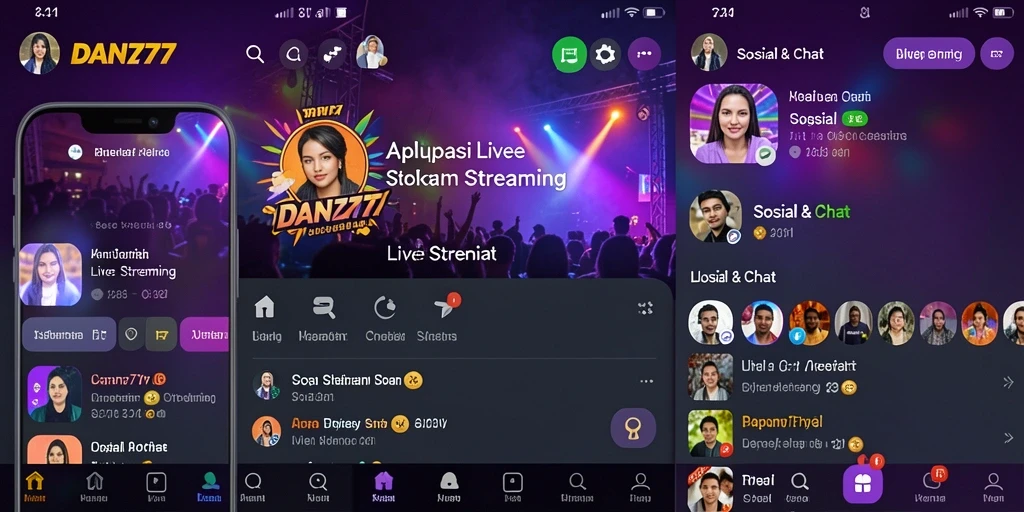 Tampilan antarmuka utama DAN777 saat live streaming berlangsung.