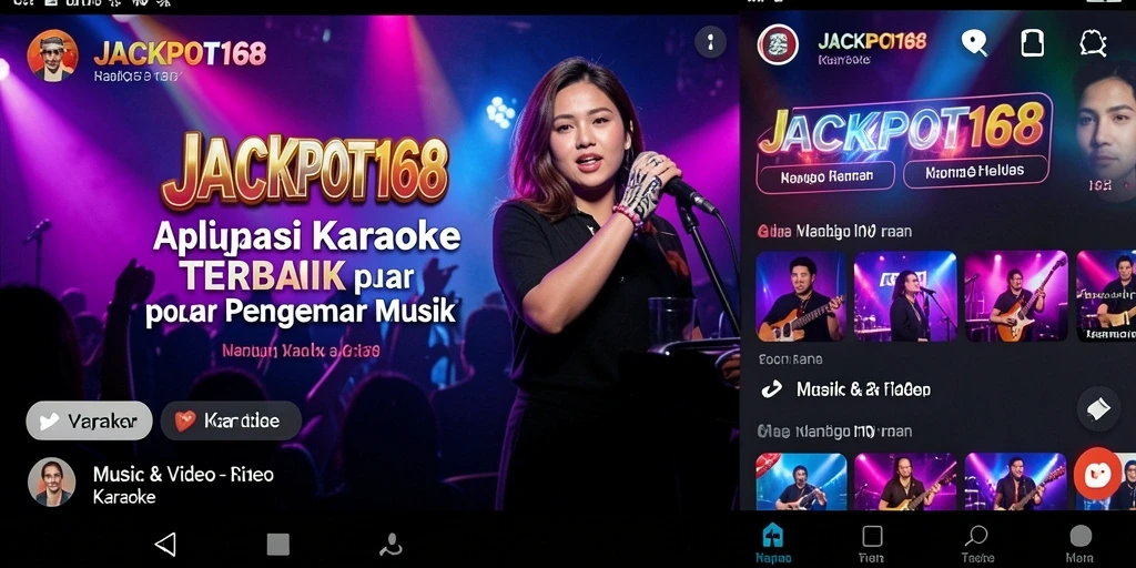Antarmuka pengguna JACKPOT168 yang menarik dengan fitur Karaoke.