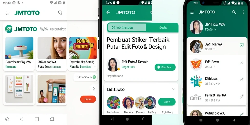 Antarmuka JMTOTO saat membuat stiker WA yang menarik.