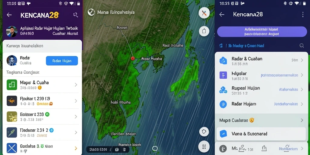 Antarmuka KENCANA28 menampilkan peta radar hujan yang interaktif dan informatif.
