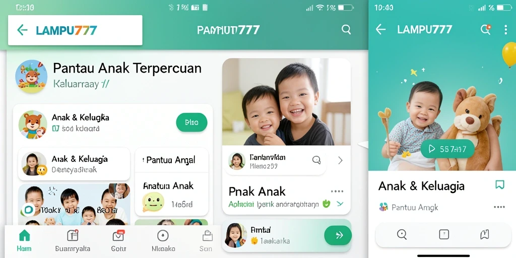 Antarmuka aplikasi LAMPU777 yang sederhana dan fungsional untuk Pantau Anak.