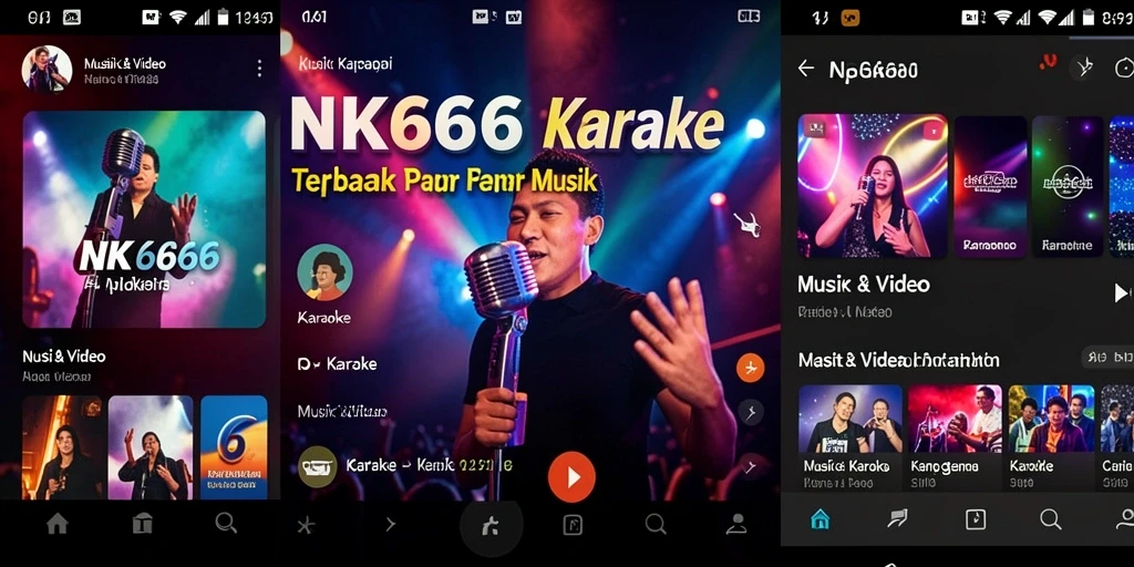 Tampilan antarmuka NK666 dengan fungsi Karaoke yang menarik.