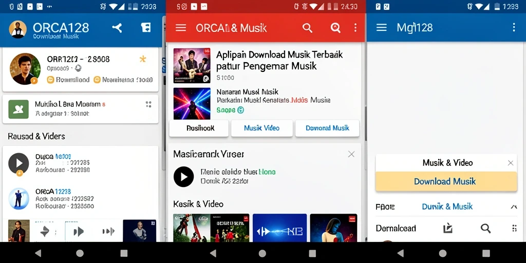 Antarmuka ORCA128 yang menarik dan mudah digunakan untuk Download Musik.