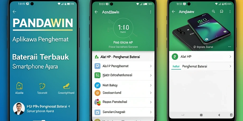 Tampilan antarmuka aplikasi Penghemat Baterai yang user-friendly.