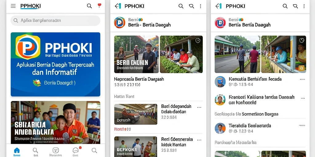 Antarmuka aplikasi PPHOKI yang menampilkan berita daerah terbaru.