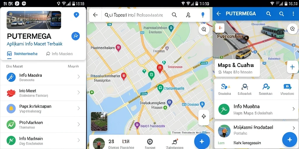 Antarmuka pengguna PUTERMEGA untuk info kemacetan yang jelas.