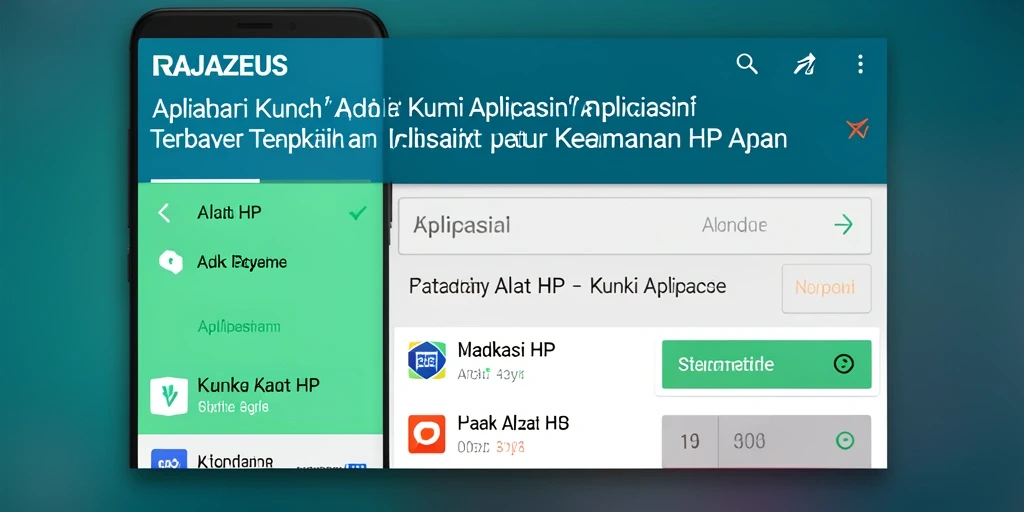 Tampilan utama RAJAZEUS dengan fitur kunci aplikasi yang intuitif.