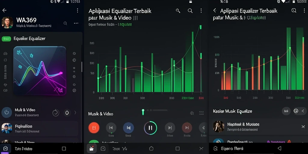 Tampilan utama WA369 dengan berbagai pengaturan Equalizer.